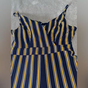Striped Navy and Yellow Dress stretch, used twice.